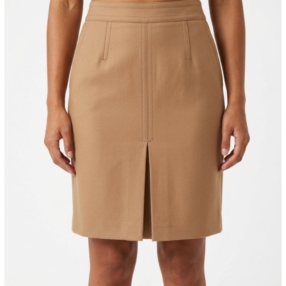 Ann Taylor Loft Skirt Women's 4 Beige Twill Pencil Short Pockets Workwear Chic
